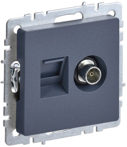 Розетка RJ45+TV Оконечная без рамки IEK Brite РТВ/РК12-БрМ 2-м. маренго картинка